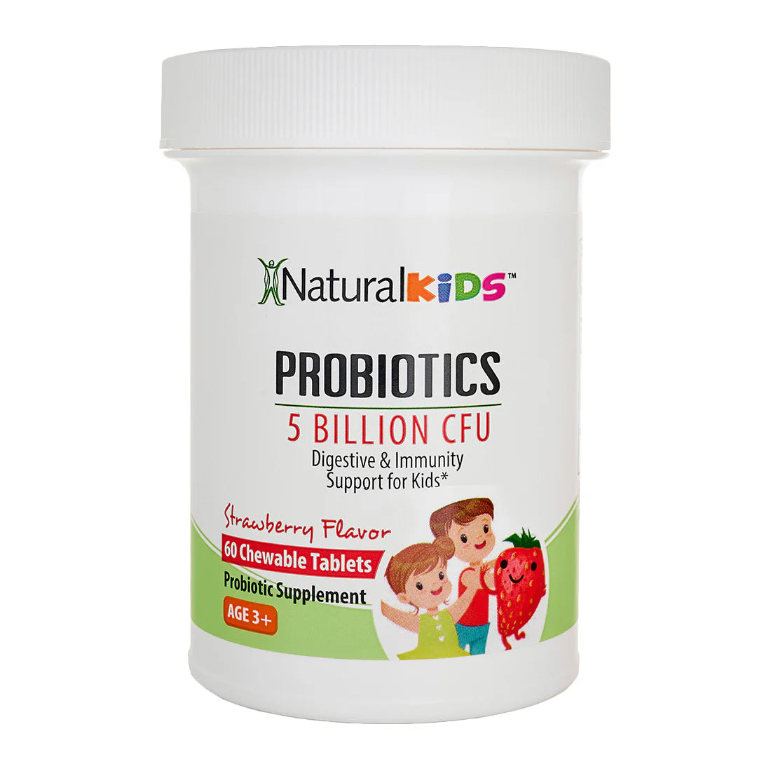 NaturalKids® PROBIOTICS™ Kauwtabletten 5 Miljard CFU's per portie | Kauwtabletten Probiotica 60 Kauwtabletten | Aardbeiensmaak