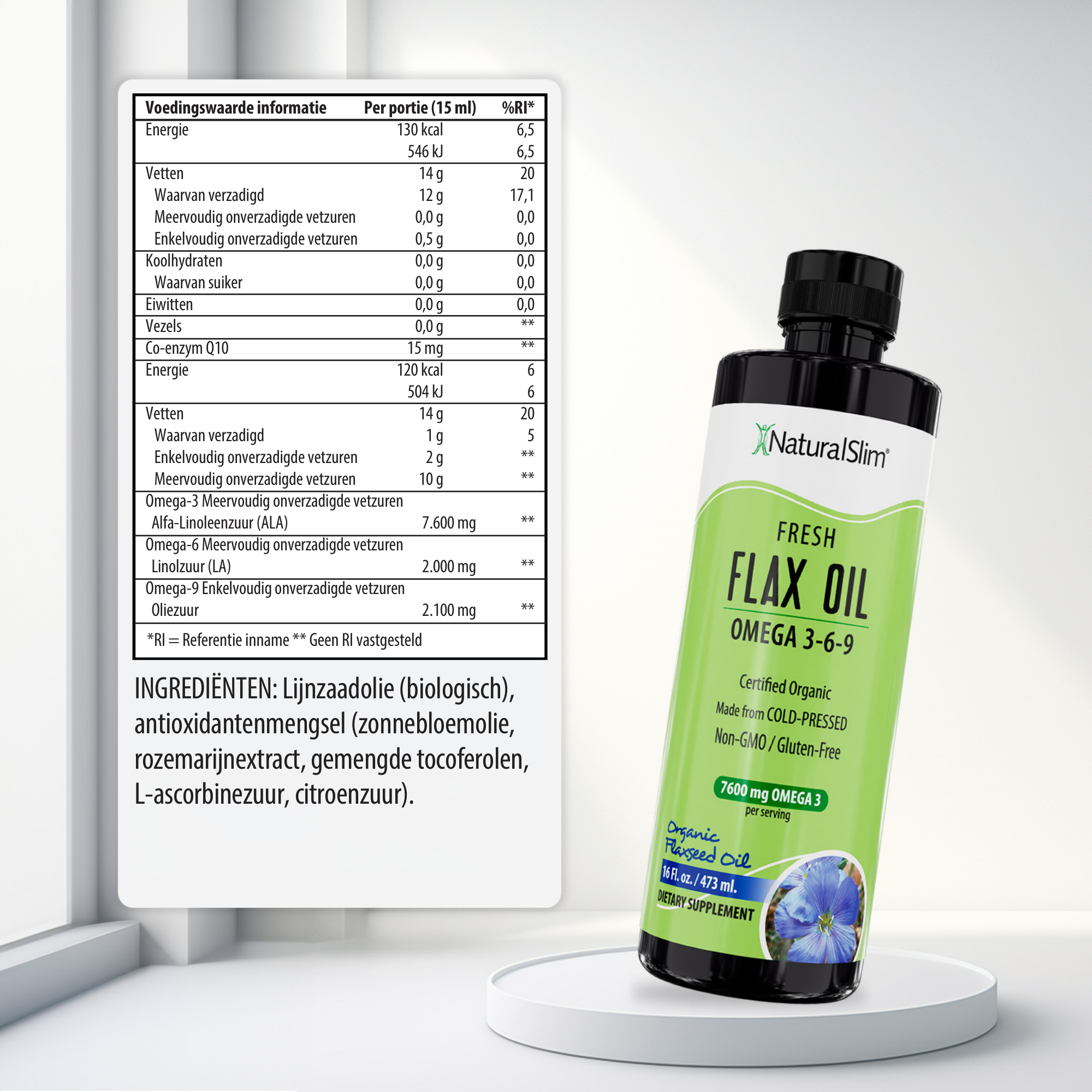 FlaxOil voedingswaarde-informatie