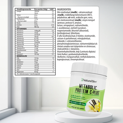 Metabolic Protein C-Plus Vanilla voedingswaarde-informatie